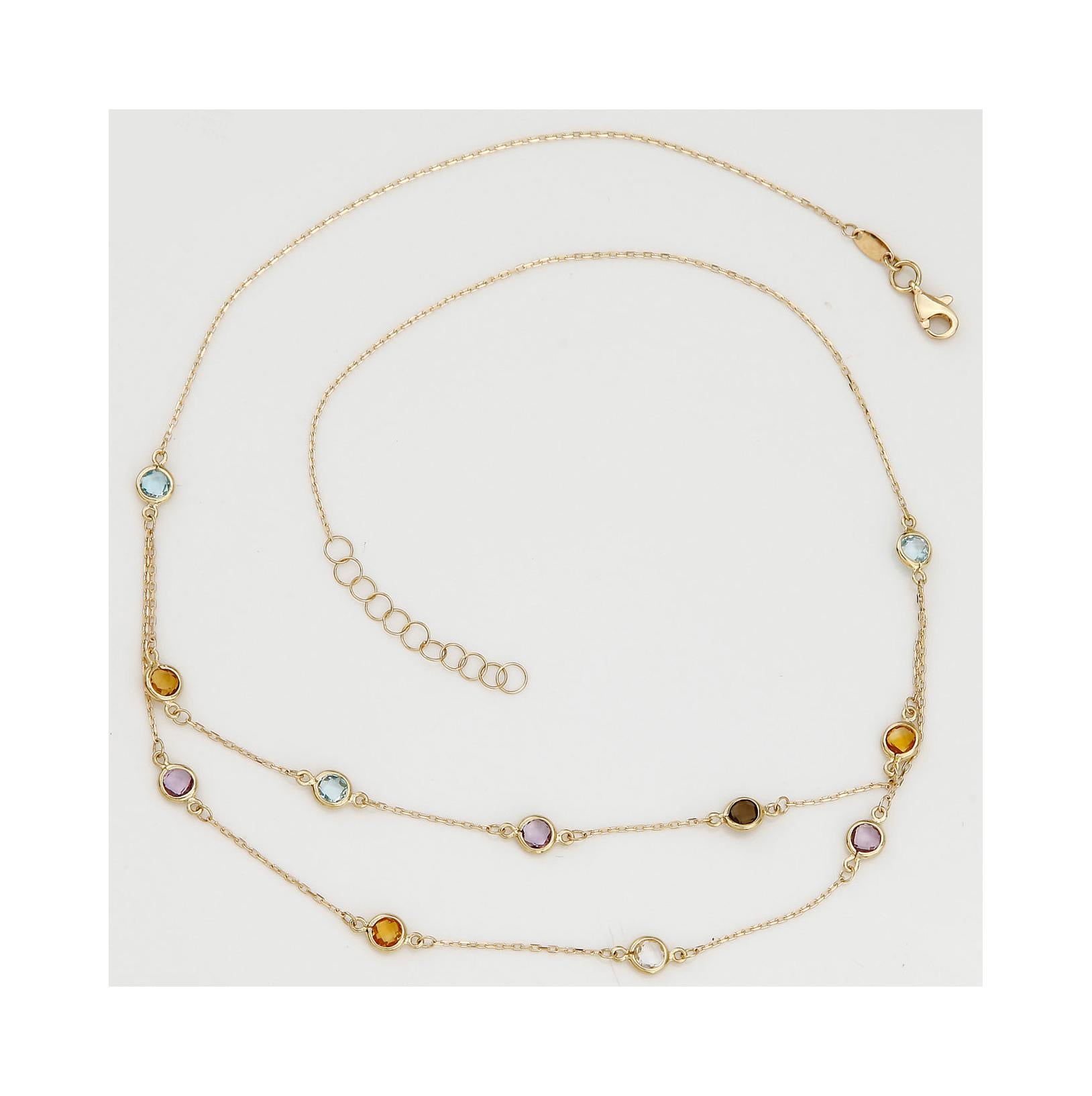 "Colormix" Necklace 3.01Ct/11 Yellow Gold 375/1000