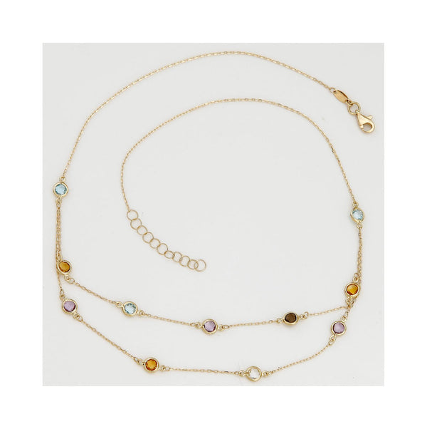 "Colormix" Necklace 3.01Ct/11 Yellow Gold 375/1000