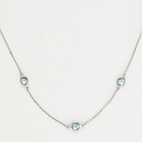 "Colors" Topaz Necklace 3.15/9 - 375/1000 White Gold