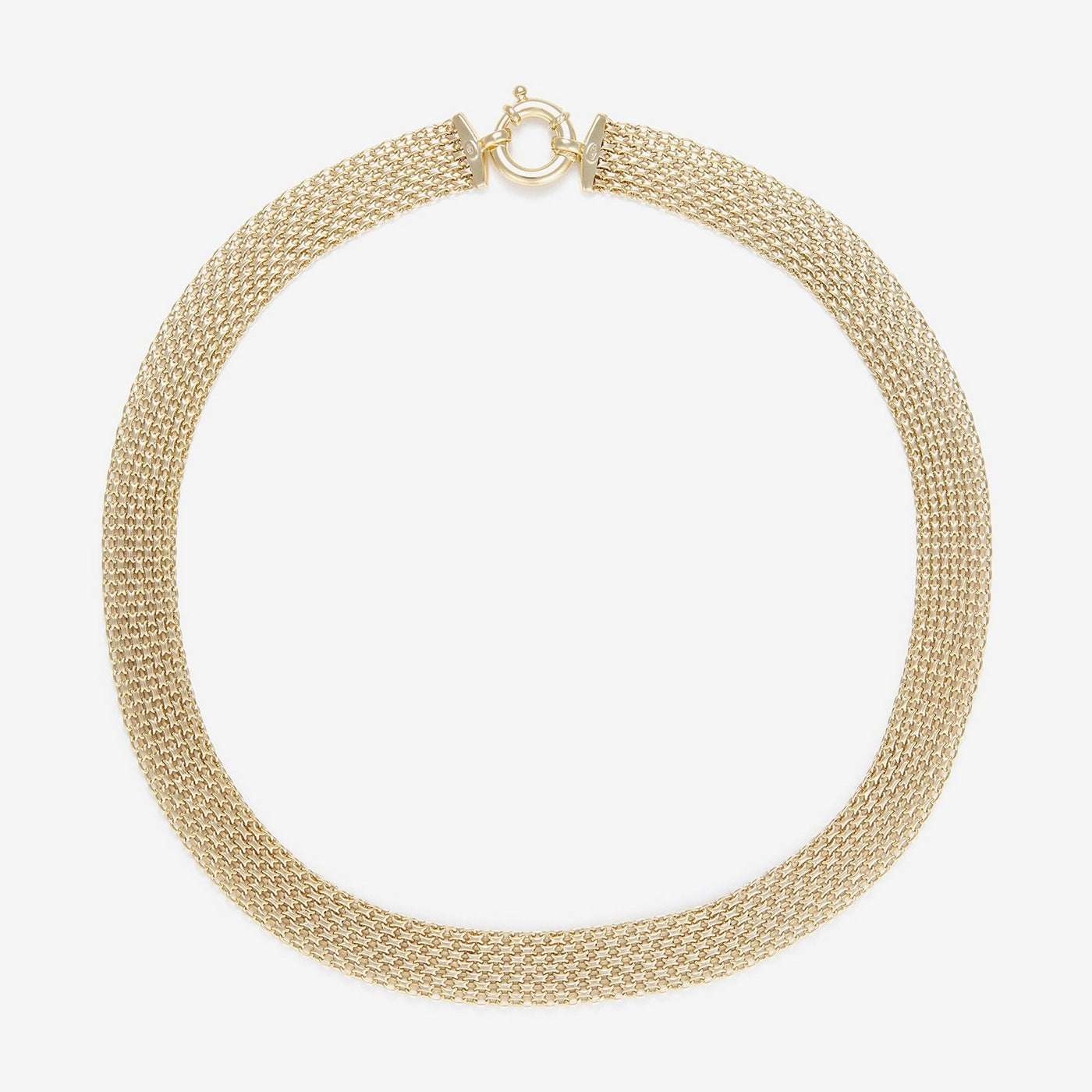 "Calera Mesh" Necklace with Buoy Clasp - 375/1000 Yellow Gold