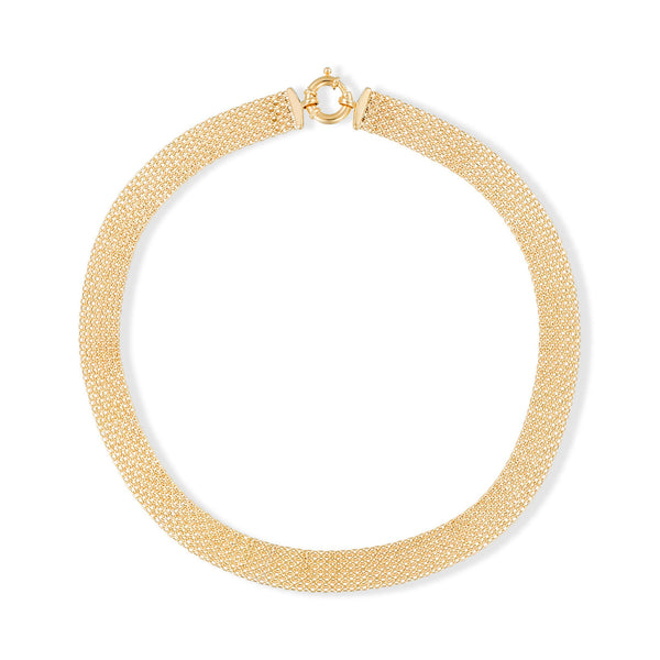 Collar “Calera Mesh” con cierre tipo boya de Oro Amarillo 375/1000