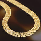 “Calera Mesh” Necklace with 375/1000 Yellow Gold Buoy Clasp