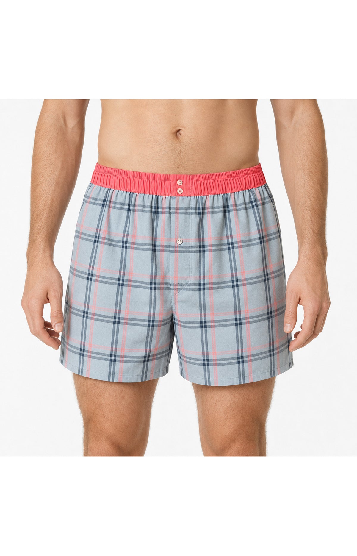 01 Boxershorts med suspensorium - Grårutiga