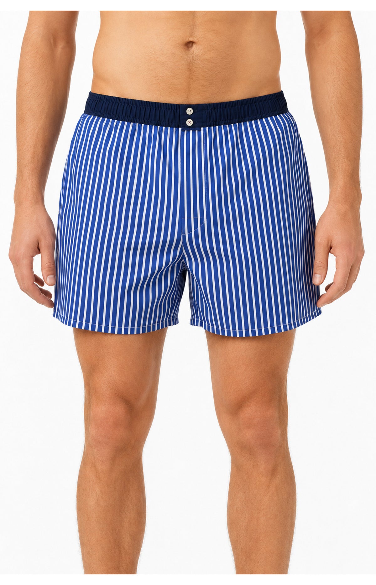 01 Boxershorts med innerkalsong - Blårandig
