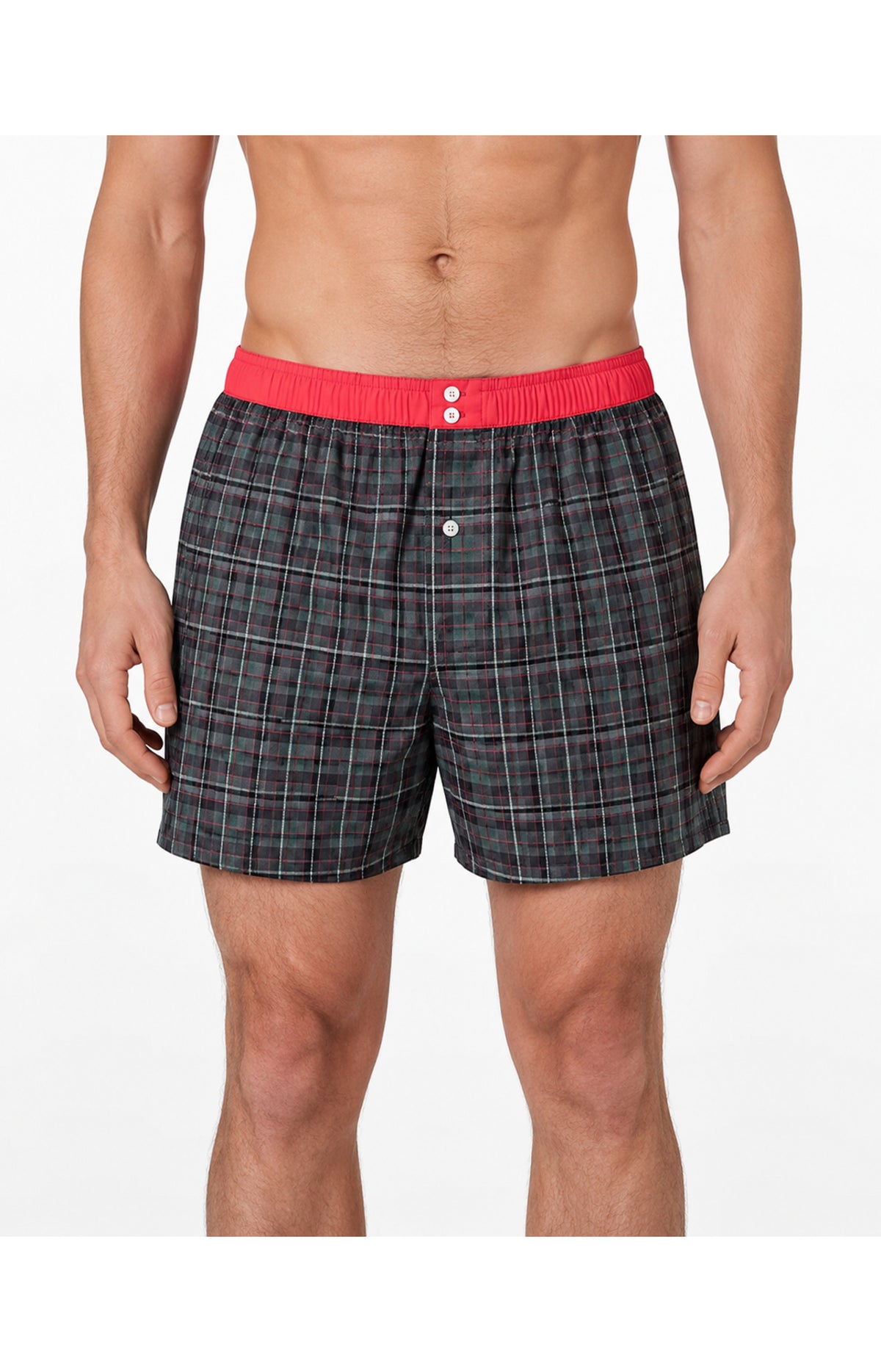 01 Boxershorts mit Suspensorium - Grün und Rot