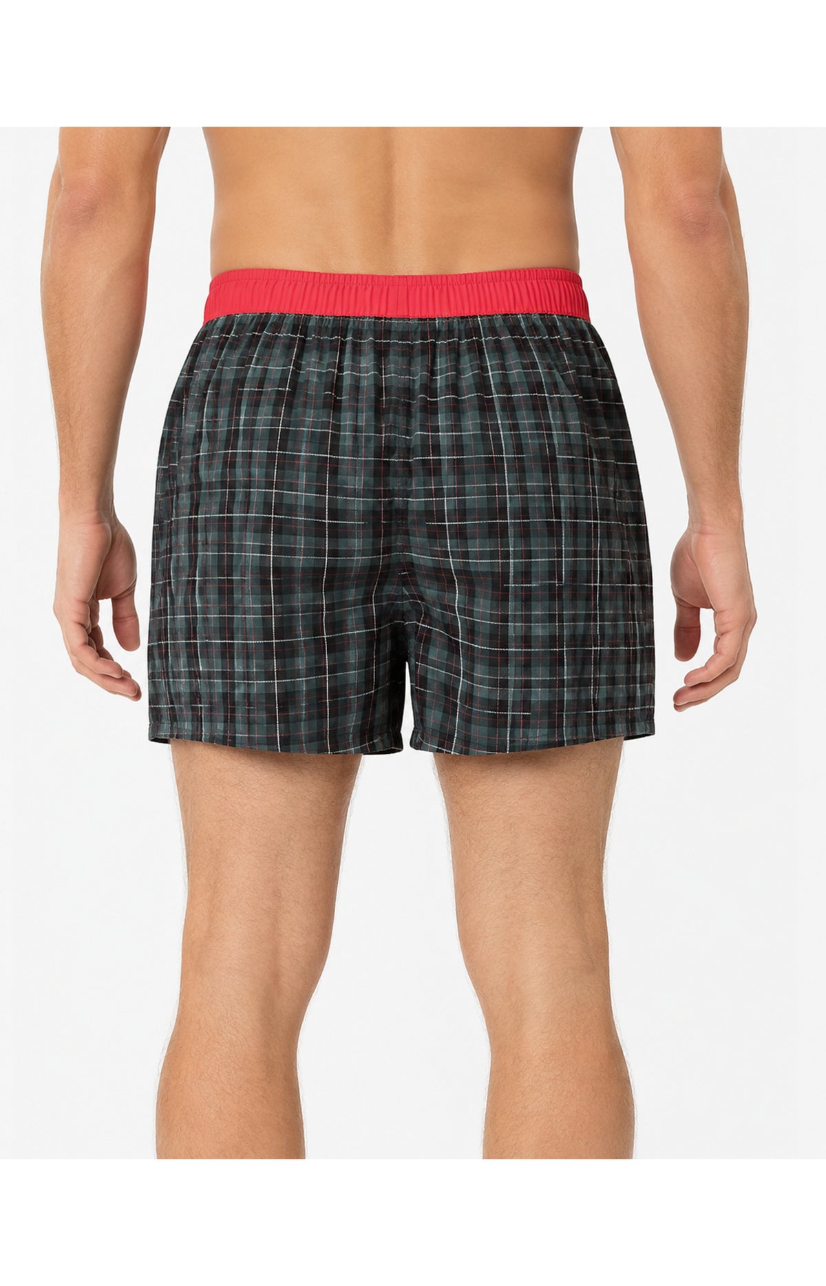 01 Boxershorts mit Suspensorium - Grün und Rot