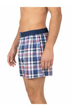 01 Boreshorts Med Suspensorium - blå tern