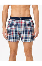 01 Boreshorts Med Suspensorium - blå tern