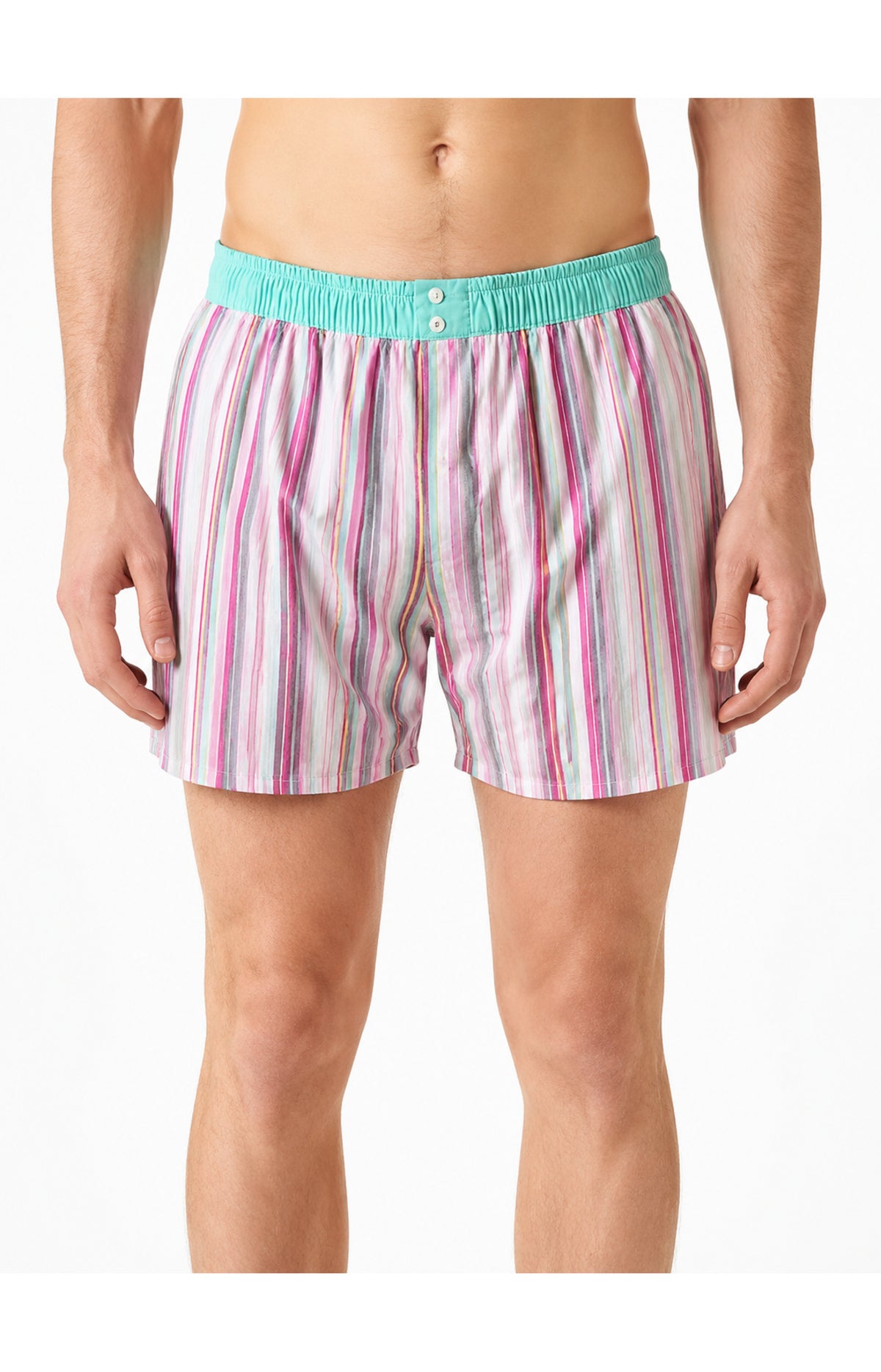 01 Boxer con sospensorio - a righe rosa e blu