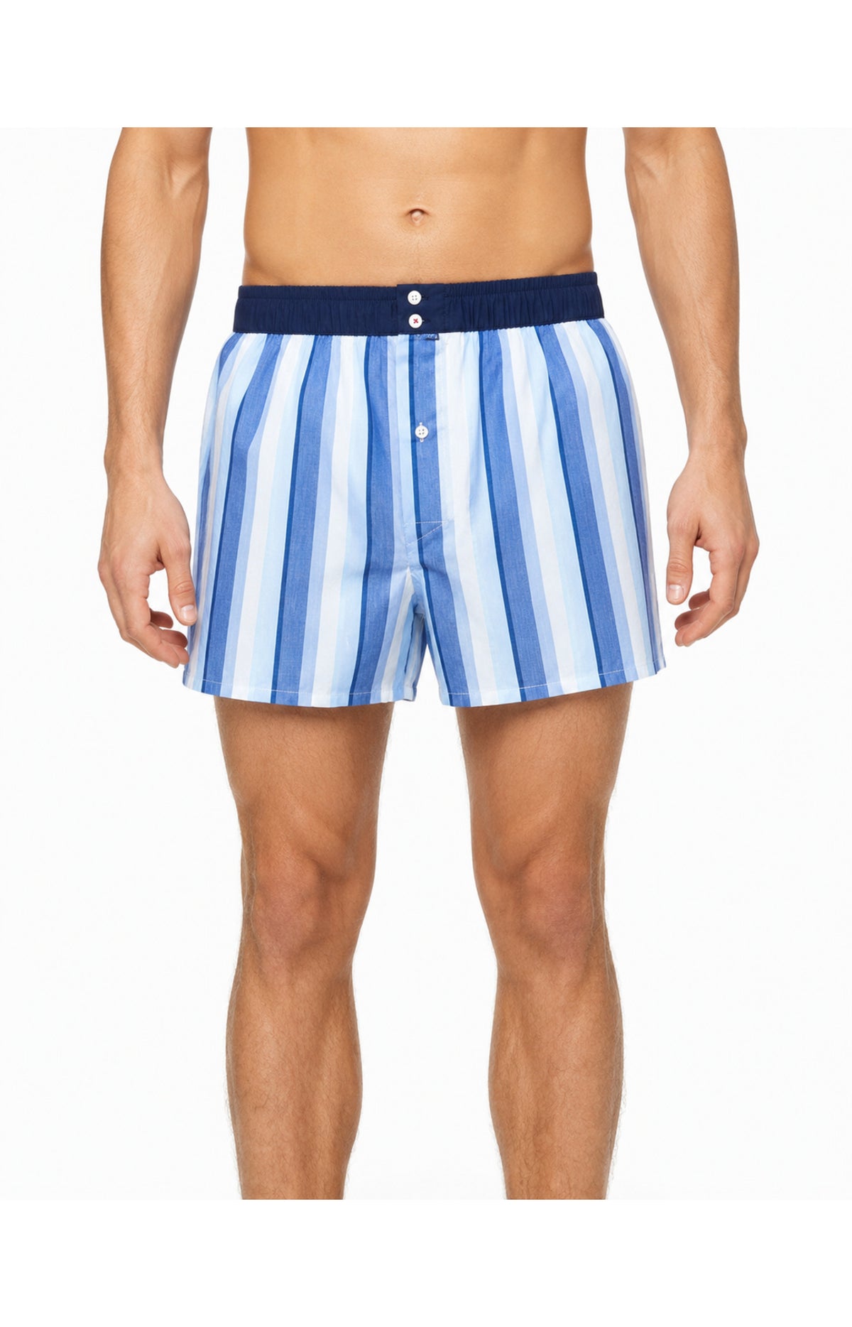 01 Boxer con sospensorio - a righe blu