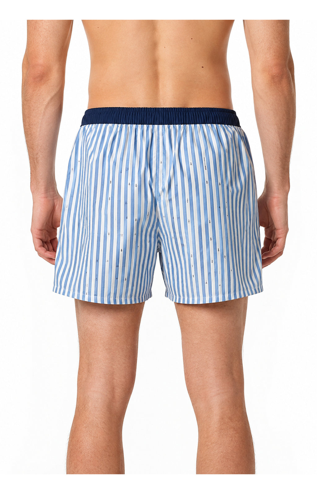 01 Boxer con sospensorio - a righe blu