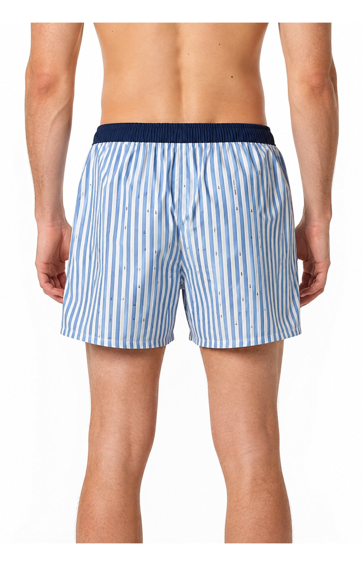 01 Boxer con sospensorio - a righe blu