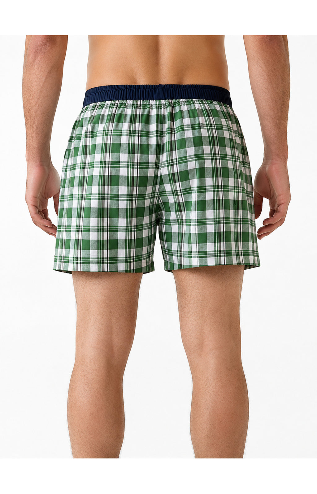 01 Boxershorts med suspensorium – gröna rutor