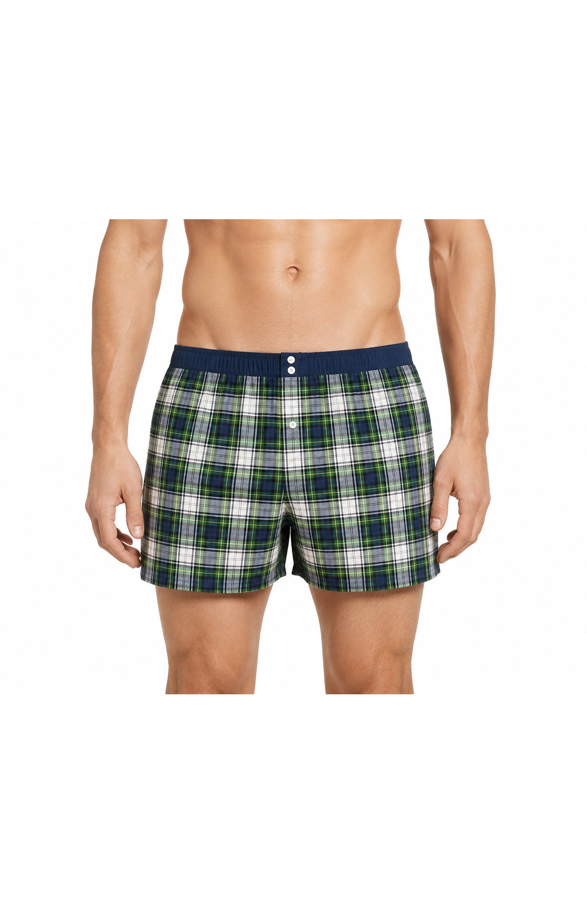 01 boxer con sospensorio - a quadri verdi