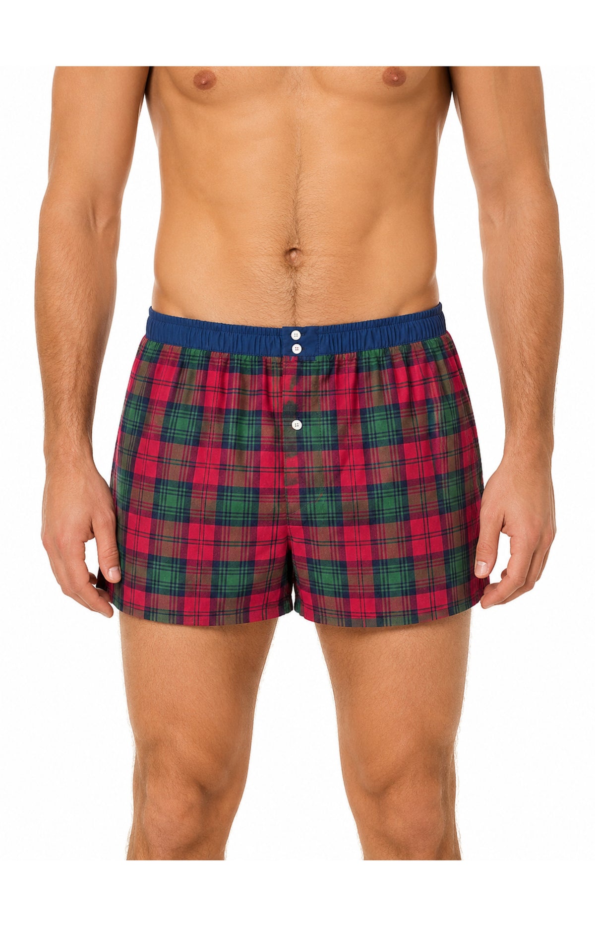 01 Boxer con sospensorio - a quadri rossi e verdi