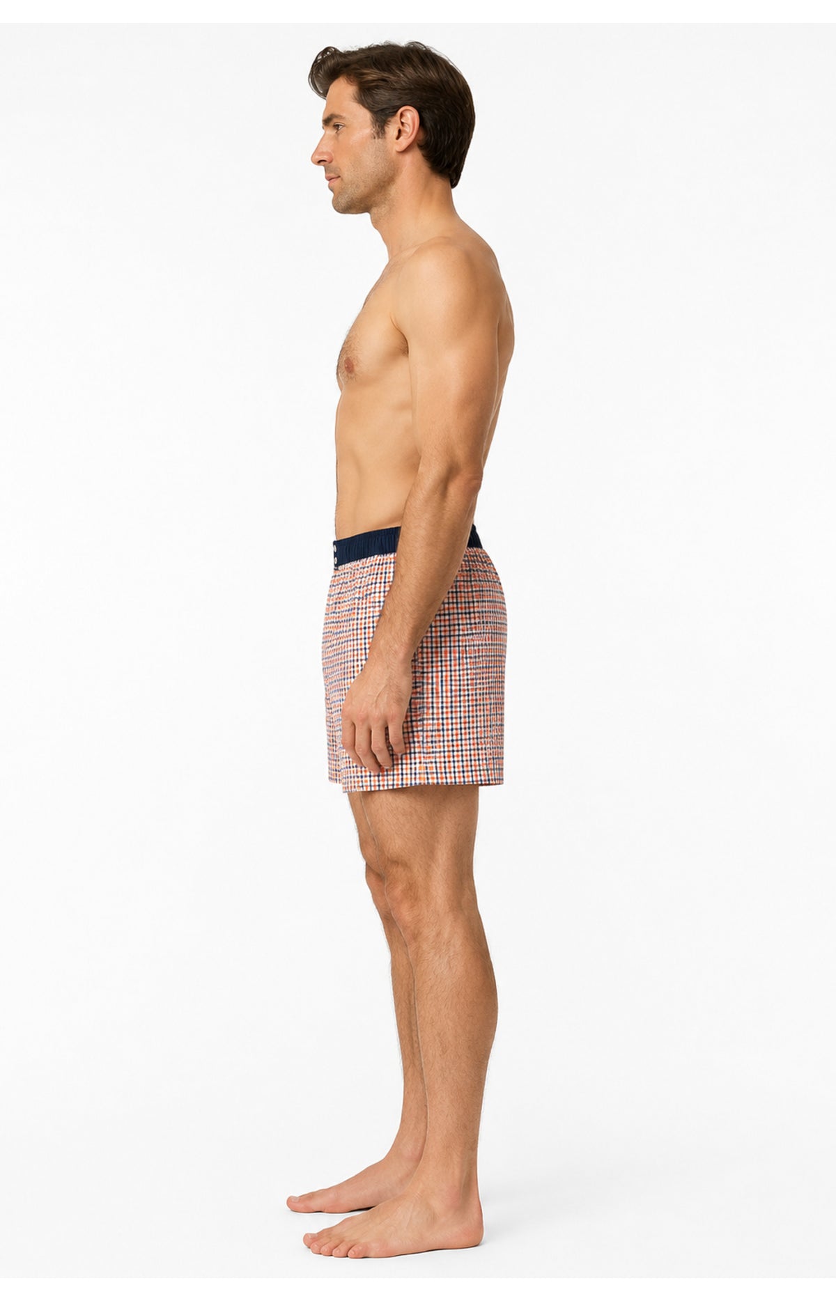 01 Boxershorts mit Suspensorium – Kariert
