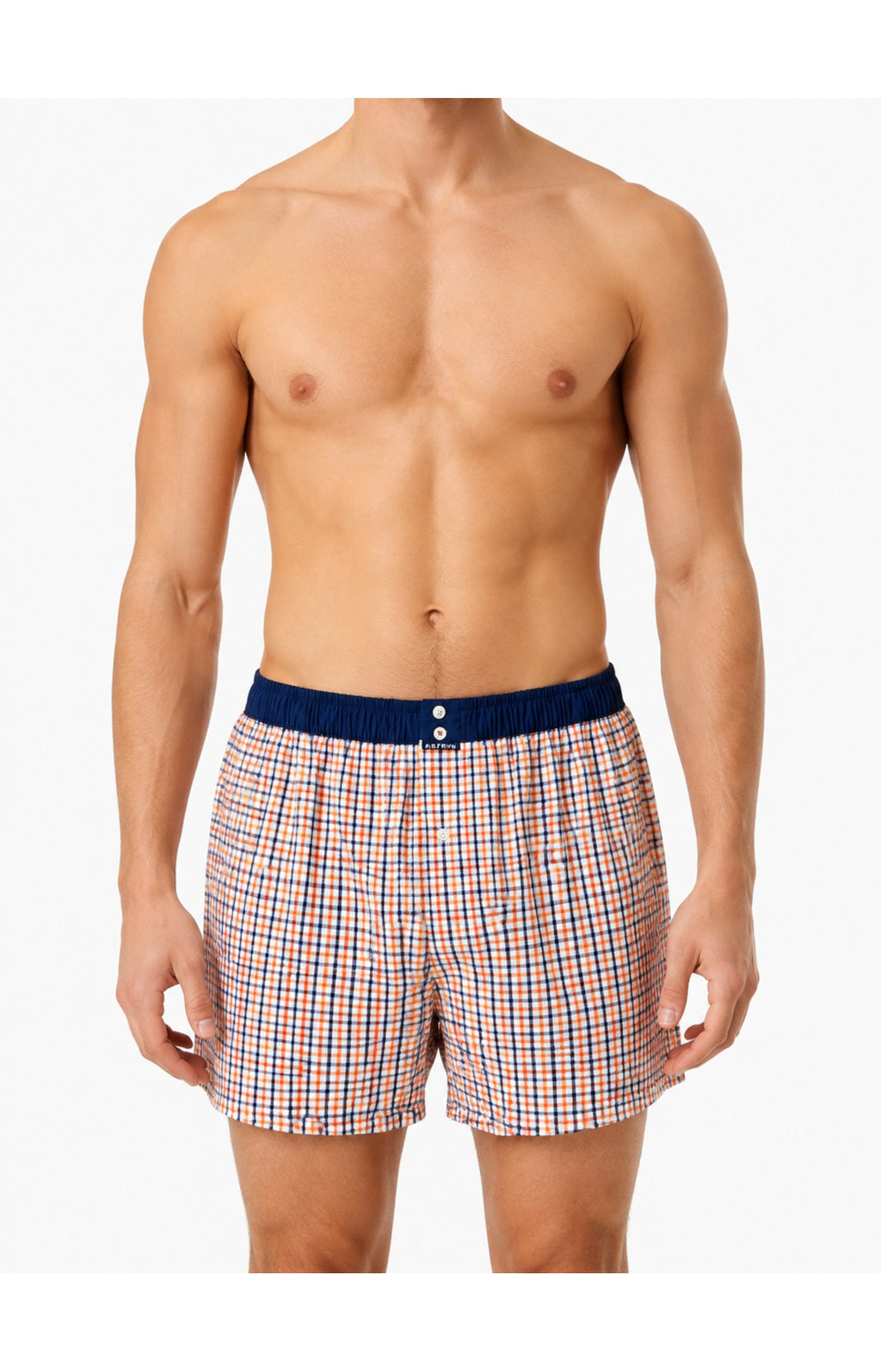 01 Boxershorts mit Suspensorium – Kariert