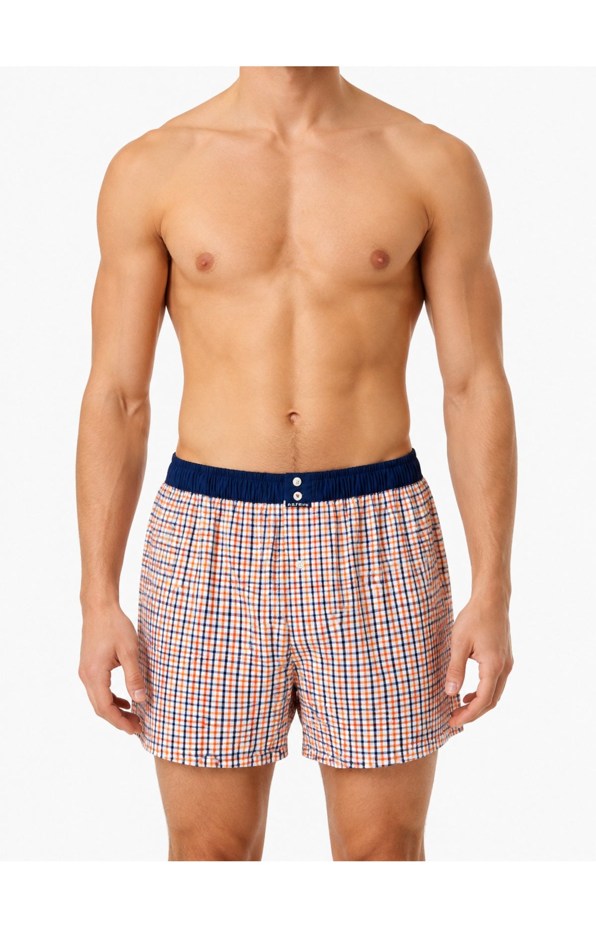 01 Boxershorts mit Suspensorium – Kariert