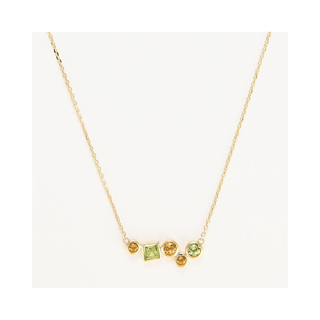 "Colorama" Citrine Peridot Necklace 0.91/5 - 375/1000 Yellow Gold