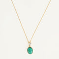 Malachite Drop Necklace - 375/1000 Yellow Gold