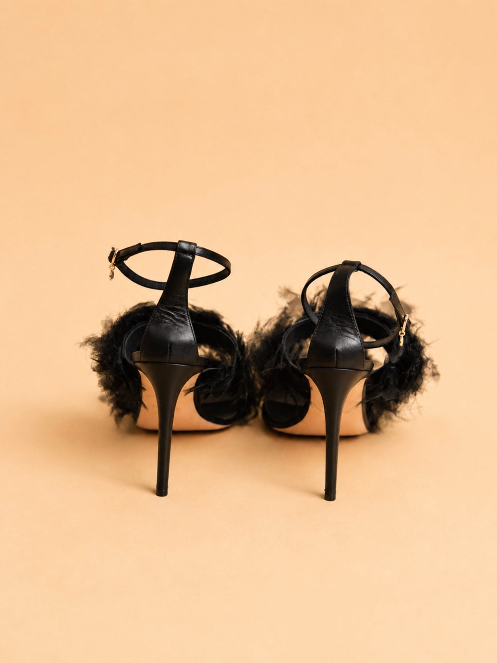 Oluchi Sandal In Black Calf & Organza