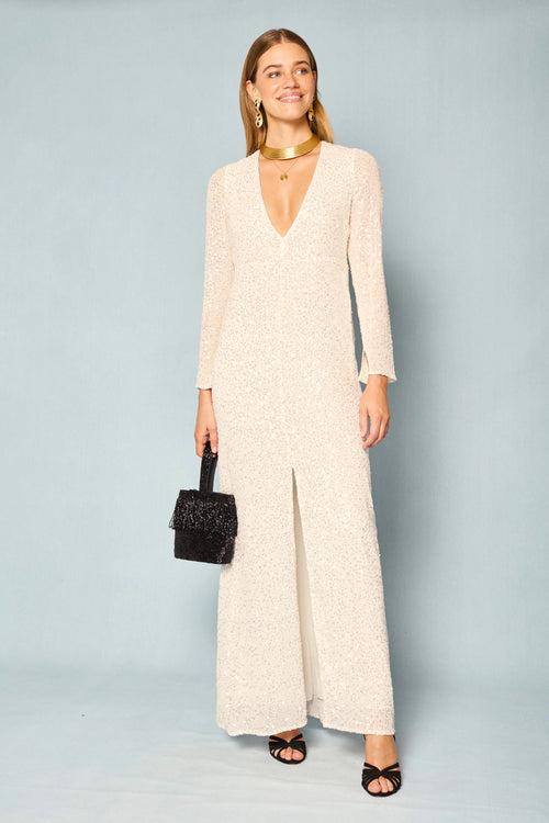 Robe Cairo Squiggle Embellishment Ivory