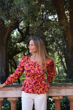 Blouse Beth Fleurs Bordeaux