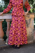 Jupe Beth Fleurs Bordeaux
