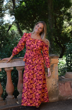 Jupe Beth Fleurs Bordeaux