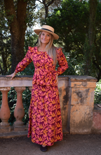 Jupe Beth Fleurs Bordeaux