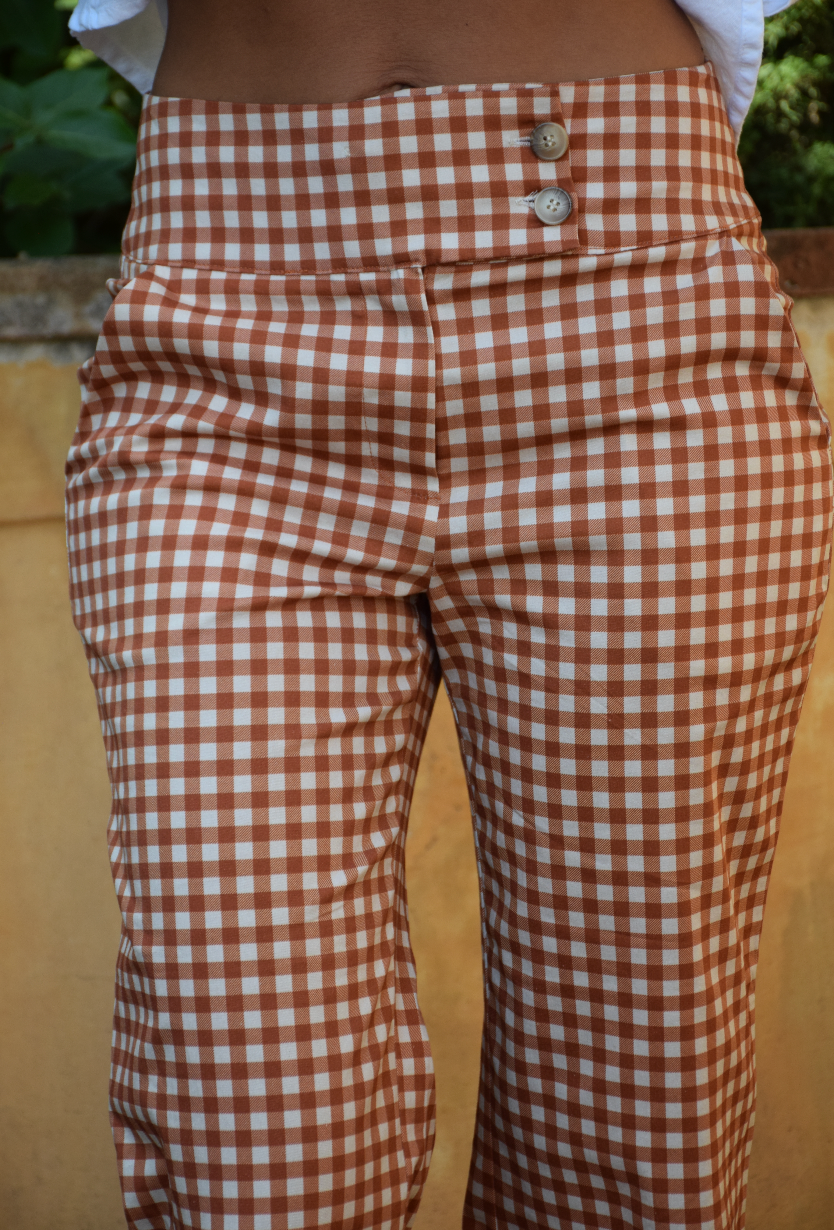 Ares Vichy Terracotta Trousers