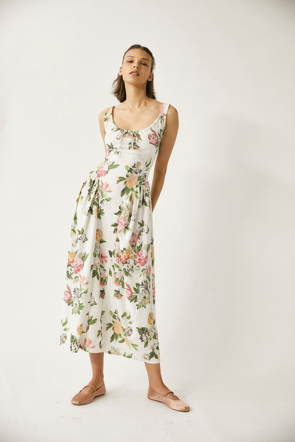 Robe Longue En Lin Shisha - Floral