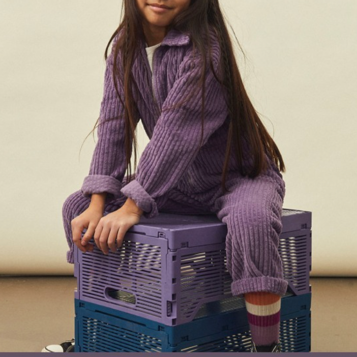 Organic Velvet Jumpsuit - Purple - Girl
