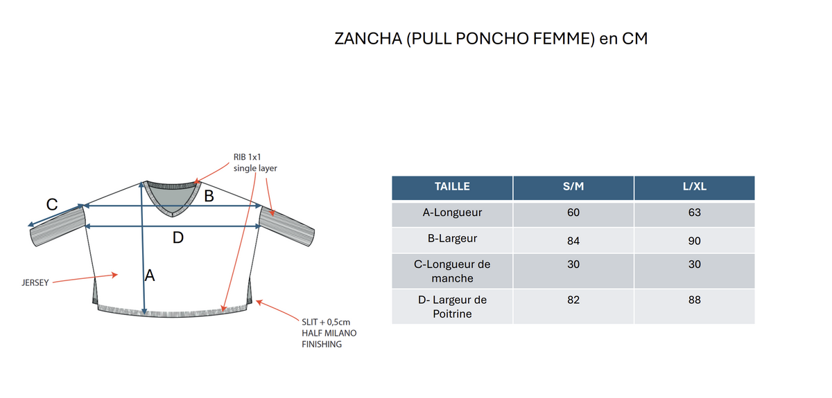 Pull Col V Poncho Zancha - Gris Clair - Femme