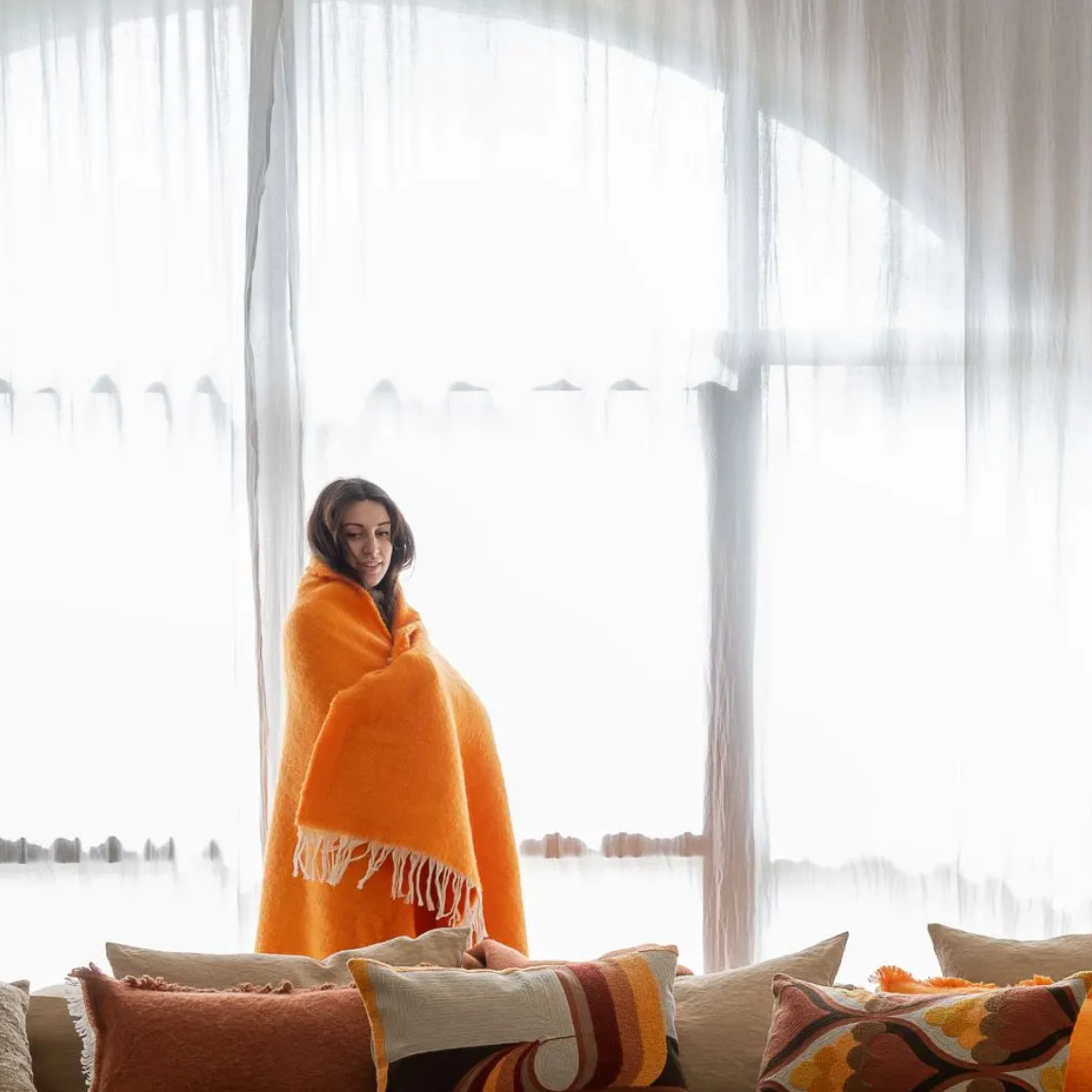 Soft Wool Throw - Couffin - Mandarin