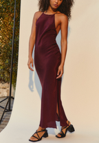 Vestido rubor burdeos