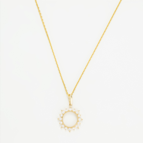 Pendentif "Ton Soleil" Or Jaune 375/1000 Et Zirconium
