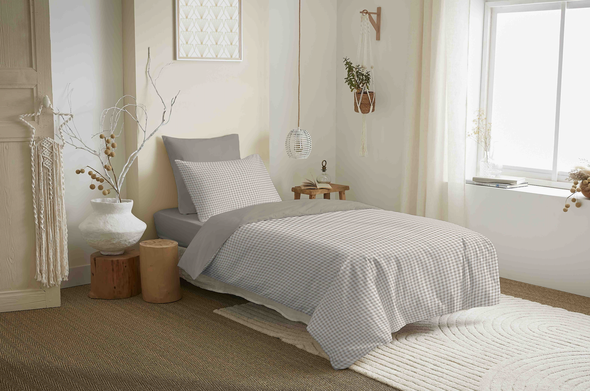 Pack Housse De Couette - 100% Coton - Gabrielle Naturel