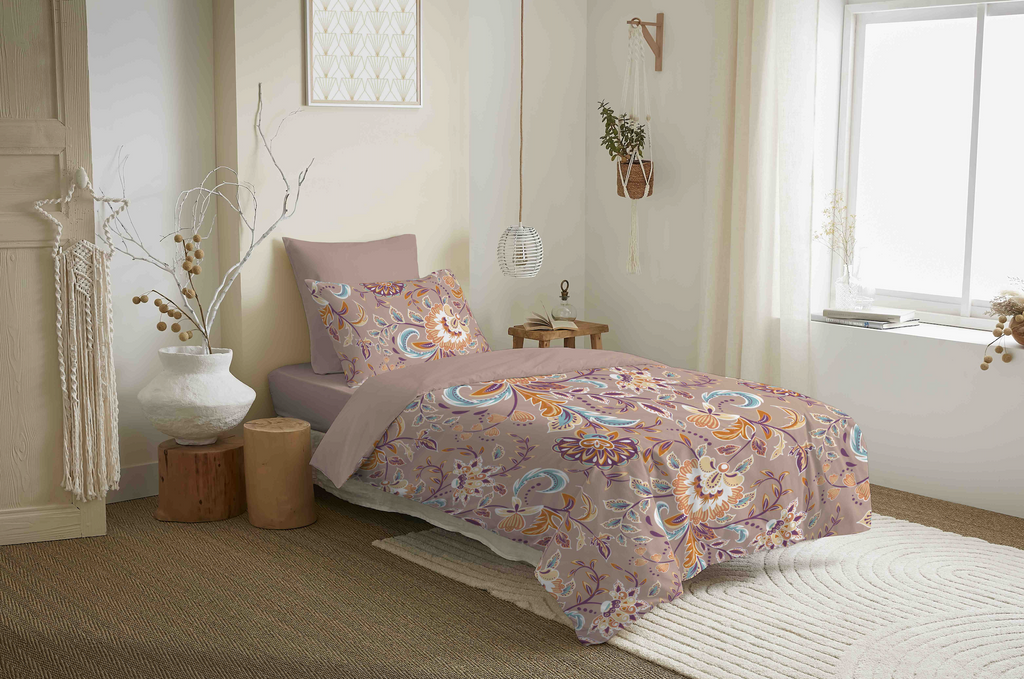 Pack Housse De Couette - 100% Coton - Bergame Nude
