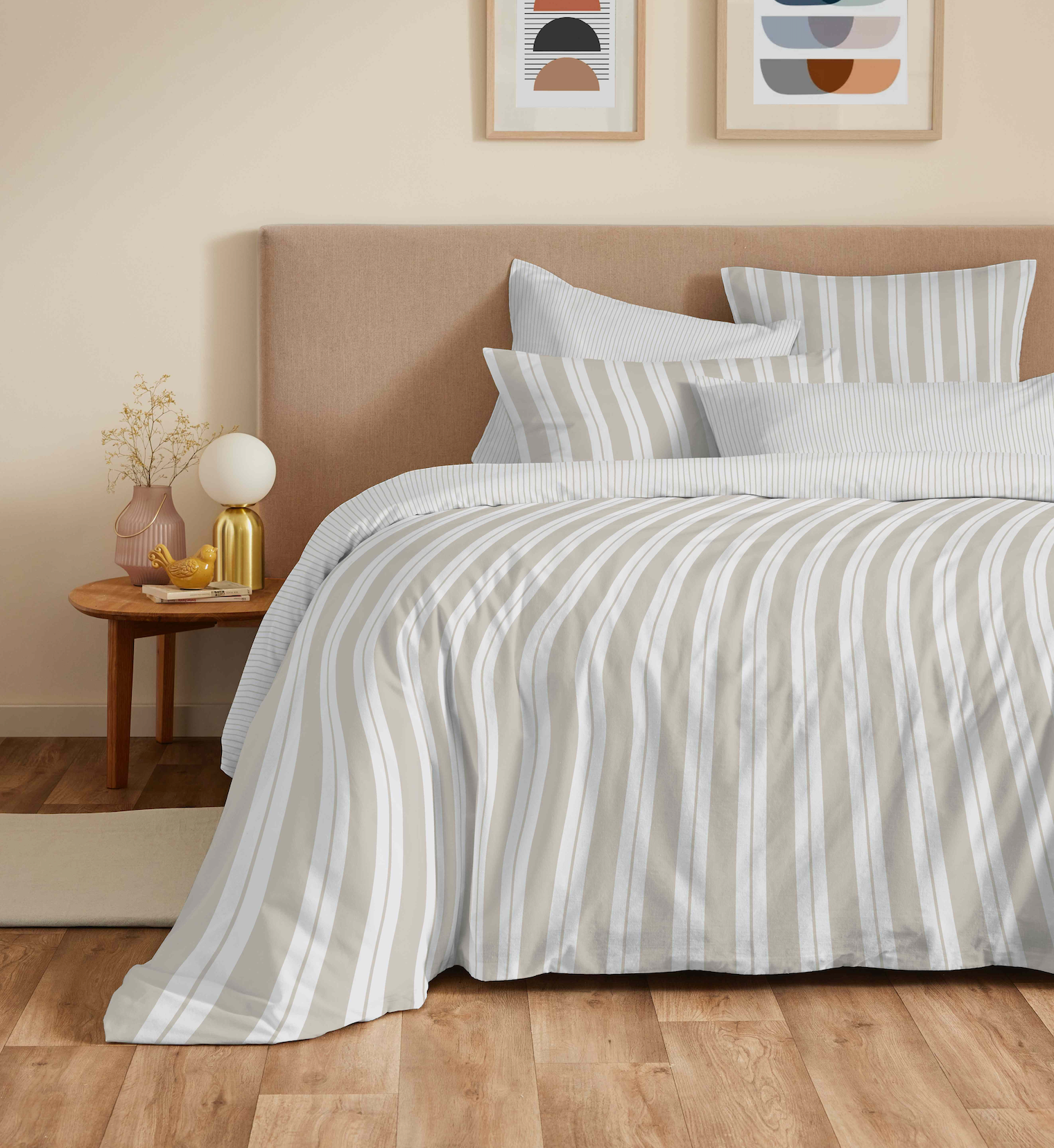 Pack Housse De Couette - 100% Coton - Florence Naturel