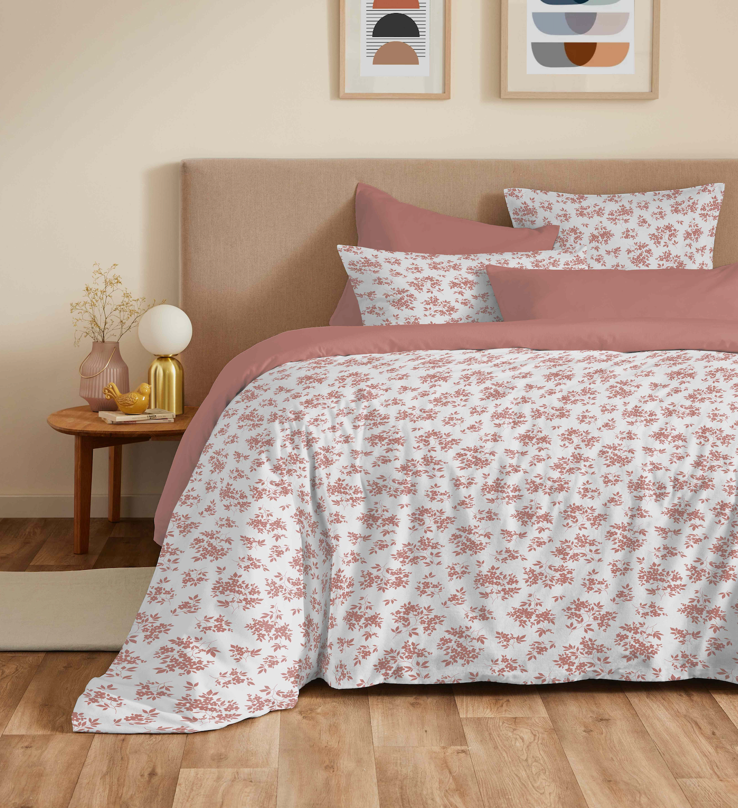 Pack Housse De Couette - 100% Coton - Eloise Abricot