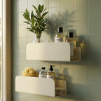 Les Ressourçants - Pack of 2 Wall Shelves - Steel - Fine Texture Cream