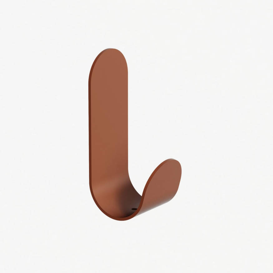 Les Malins - Pack of 3 Wall Hooks - Steel - Matt Terracotta