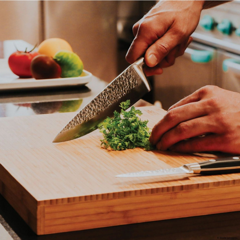 Carbon - Cuchillo De Chef Martillado Con Protector De Hoja