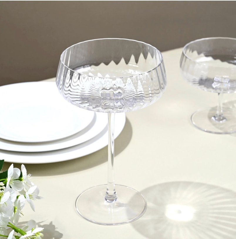 Cléo - Lot De 6 Coupes À Champagne Évasées En Verre Cristallin - 32Cl - Transparent