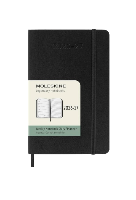 Agenda 18 Mois Classique Pocket 9X14 - Carnet Hebdomadaire - Noir