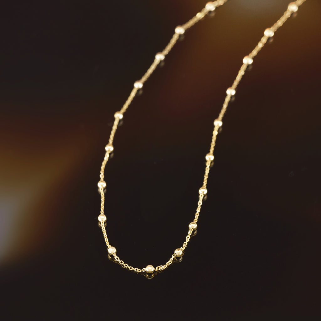 Ball Chain In 375/1000 Yellow Gold 50 Cm