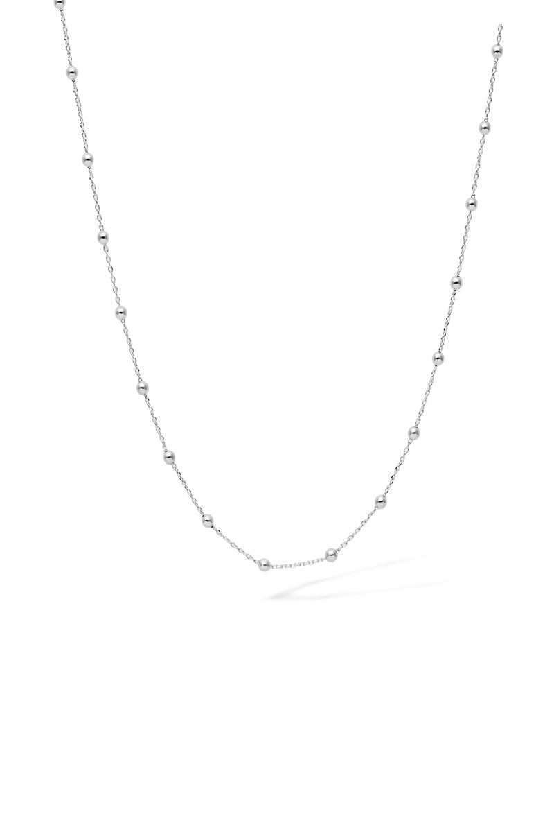 Cadena de Bolas en Oro Blanco 375/1000 43 Cm