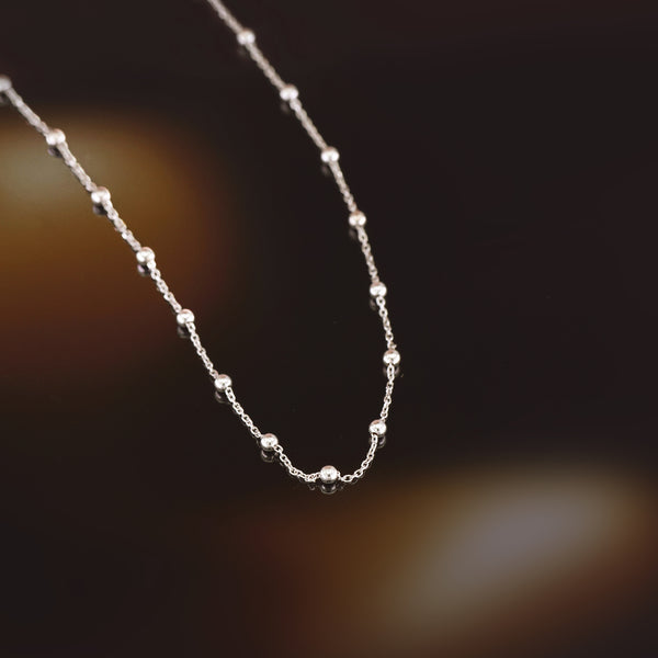375/1000 White Gold Ball Chain 43Cm