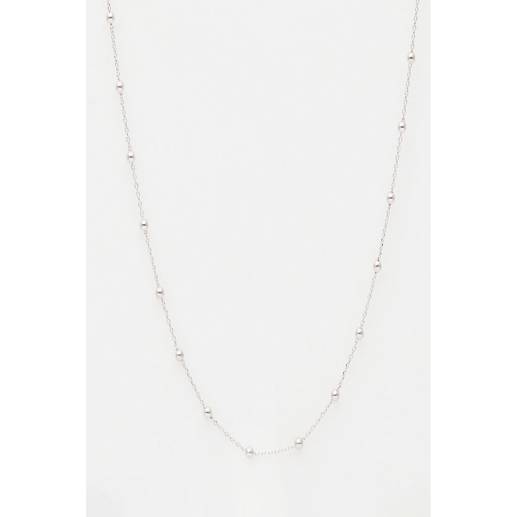 375/1000 White Gold Ball Chain 43Cm - 375/1000 White Gold